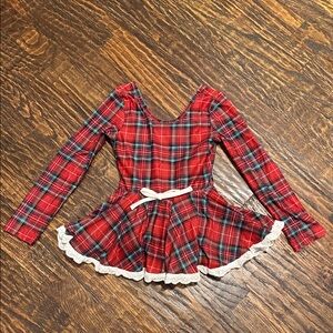 Cheeky Plum Red Plaid Dance Leotard